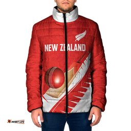 Custom New Zealand Cricket Padded Jacket Kiwi Birds Haka Dance Red Fern Sporty Style LT03