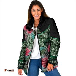 Australia Hakea Padded Jacket Aussie Native Flowers Indigenous Art LT14
