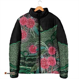 Australia Hakea Padded Jacket Aussie Native Flowers Indigenous Art LT14