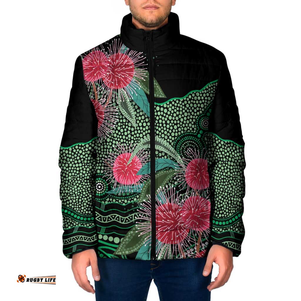Australia Hakea Padded Jacket Aussie Native Flowers Indigenous Art LT14