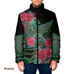 Australia Hakea Padded Jacket Aussie Native Flowers Indigenous Art LT14