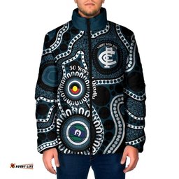 Carlton NAIDOC Week 2026 Personalised Padded Jacket 50 Years of Deadly Aboriginal Art LT14