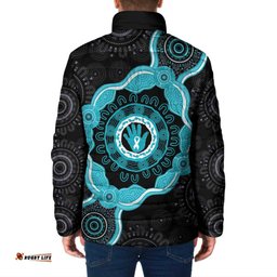 Australia Ovarian Cancer Awareness Padded Jacket Brave Strong Teal Ribbon Aboriginal Art LT14