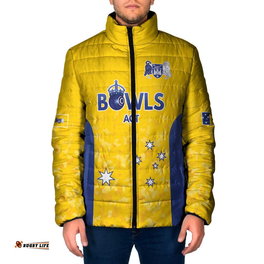 Australian ACT Lawn Bowls Custom Padded Jacket Aussie Minimalist Style LT9