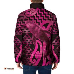 Humpback Whale Matariki New Zealand Padded Jacket NZ Maori Paikea Poutama Luxury Pink LT14