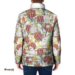 Little Corella Australia Cockatoo Padded Jacket Cacatua Sanguinea Banksia Seamless White LT14