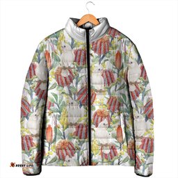 Little Corella Australia Cockatoo Padded Jacket Cacatua Sanguinea Banksia Seamless White LT14