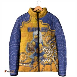 Custom Eagles Football Padded Jacket Aboriginal Dot Art Pattern DT05