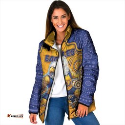 Custom Eagles Football Padded Jacket Aboriginal Dot Art Pattern DT05
