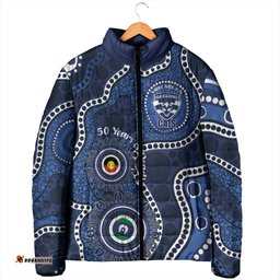 Geelong Cats NAIDOC Week 2026 Personalised Padded Jacket 50 Years of Deadly Aboriginal Art LT14