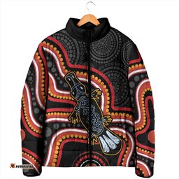 Indigenous Platypus Australia Padded Jacket Australian Aboriginal Art Proud LT14