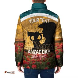 Personalised Wallabies ANZAC Day Padded Jacket Last Post Poppy Lest We Forget LT14