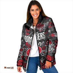 Personalized Essendon Bombers Padded Jacket Aboriginal Dot Painting Graffiti Style TS04