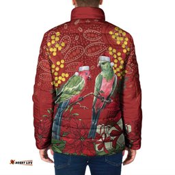 Merry Chrissie Australia King Parrots Padded Jacket Aboriginal Art LT7
