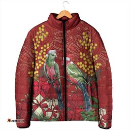 Merry Chrissie Australia King Parrots Padded Jacket Aboriginal Art LT7