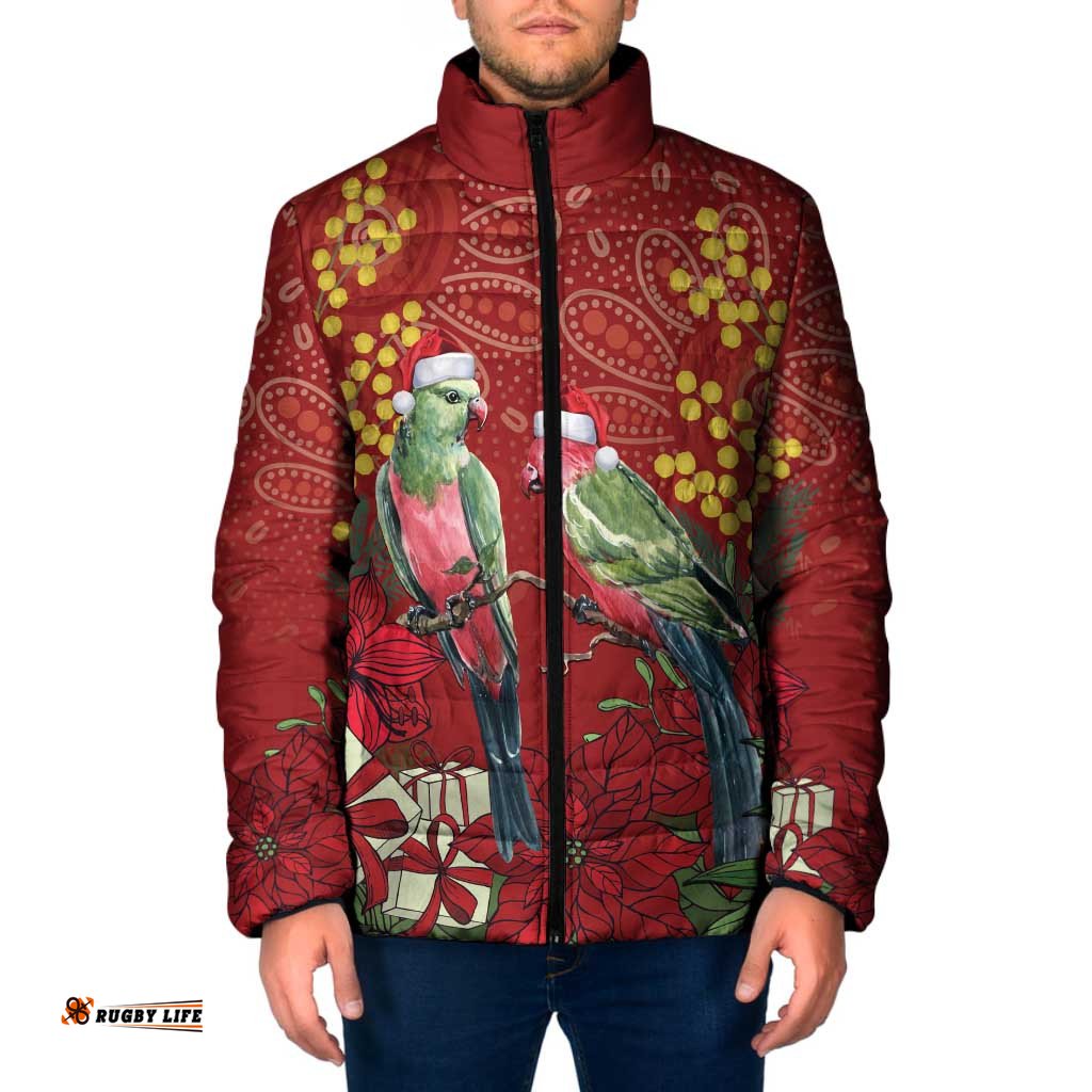 Merry Chrissie Australia King Parrots Padded Jacket Aboriginal Art LT7