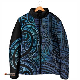 New Zealand Hammerhead Shark Padded Jacket Maori Haehae Mangopare Galaxy LT14