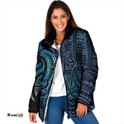 New Zealand Hammerhead Shark Padded Jacket Maori Haehae Mangopare Galaxy LT14