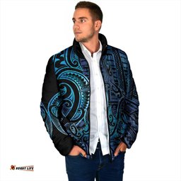 New Zealand Hammerhead Shark Padded Jacket Maori Haehae Mangopare Galaxy LT14