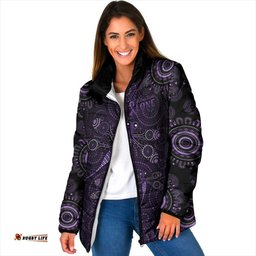 Purple Dragonfly Aboriginal of Hope Padded Jacket Australian Epilepsy Awareness LT9
