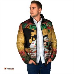 Personalised Rabbitohs Rugby ANZAC Day Padded Jacket Last Post Poppy We Will Remember Them LT14
