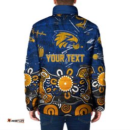Personalized West Coast Eagles Padded Jacket Aboriginal Dot Painting Graffiti Style TS04