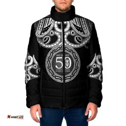Kia Kaha Te Reo Maori New Zealand Padded Jacket 50th Anniversary Ake Ake Ake LT14