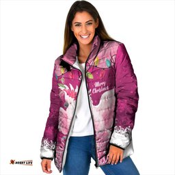 Pink Cockatoo Australia Christmas Padded Jacket Grevillea Eucalyptus Blossoms LT14