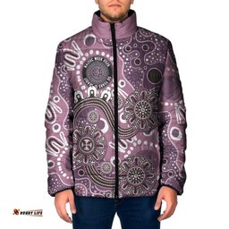 Personalised NAIDOC Week 50 Years Deadly Always Padded Jacket Pink Aboriginal Artwork Dot Painting LT9