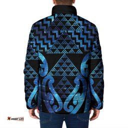 Taniko Motifs Matariki New Zealand Padded Jacket NZ Niho Taniwha Poutama LT14