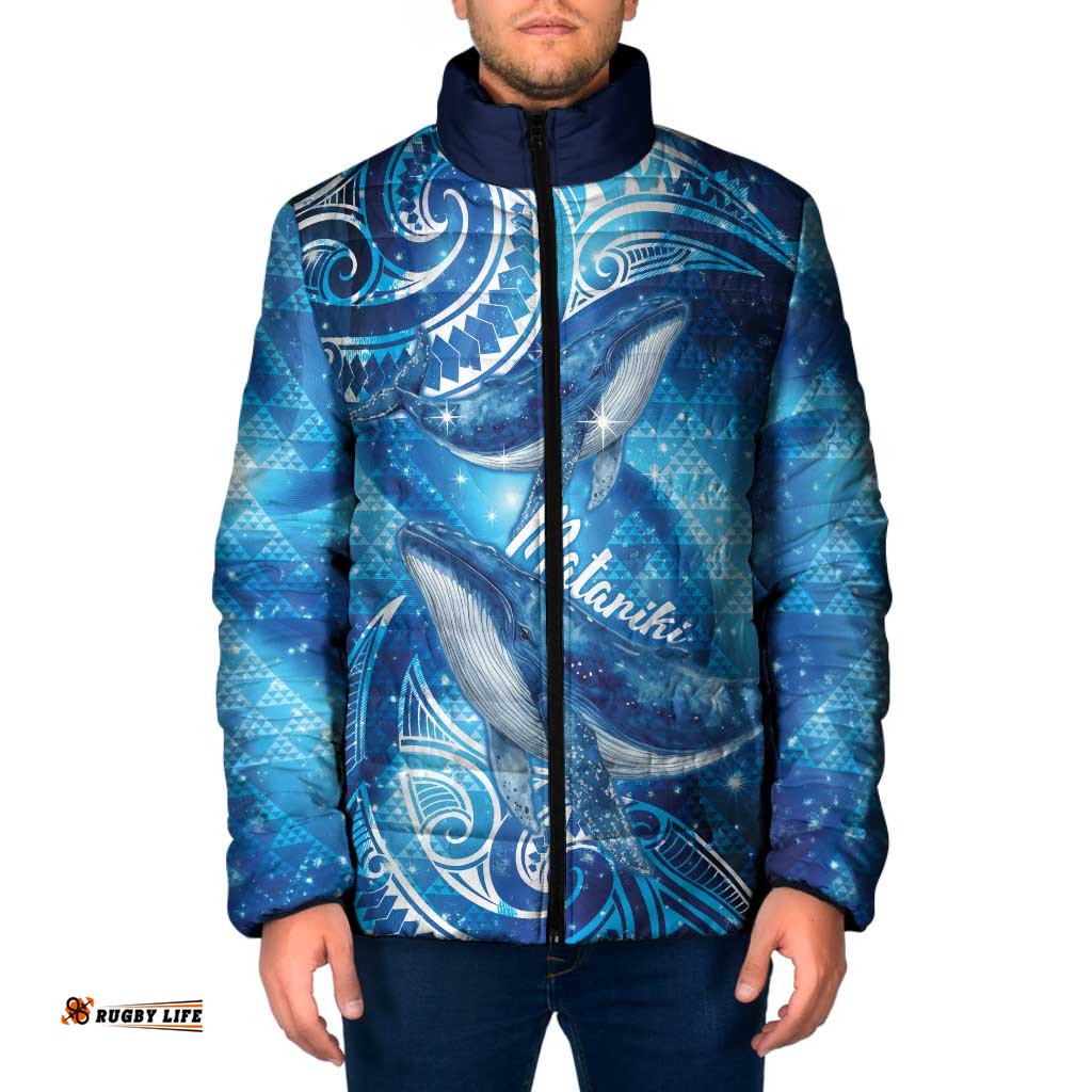 New Zealand Humpback Whale Matariki Padded Jacket Maori New Year Taniko Niho Taniwha LT14