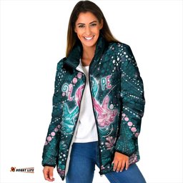 Personalised Hereditary Cancer Awareness Padded Jacket Hope Ribbon With Aussie Teal Duncan Coral DT05