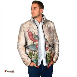 Merry Christmas Aussie Aboriginal Padded Jacket Rosebreasted Cockatoo Pastel LT7