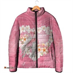 Personalised Pink Galah Australia Valentine's Day Padded Jacket I Love You With All My Heart LT14
