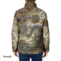Personalised NAIDOC Week 50 Years Deadly Always Padded Jacket Brown Aboriginal Artwork Dot Painting LT9