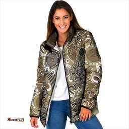 Personalised NAIDOC Week 50 Years Deadly Always Padded Jacket Brown Aboriginal Artwork Dot Painting LT9