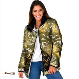Matariki New Zealand Padded Jacket NZ Niho Taniwha Maori New Year Yellow Galaxy LT14