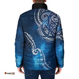 Matariki Galaxy Padded Jacket New Zealand Map Maori Pattern LT9
