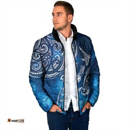 Matariki Galaxy Padded Jacket New Zealand Map Maori Pattern LT9