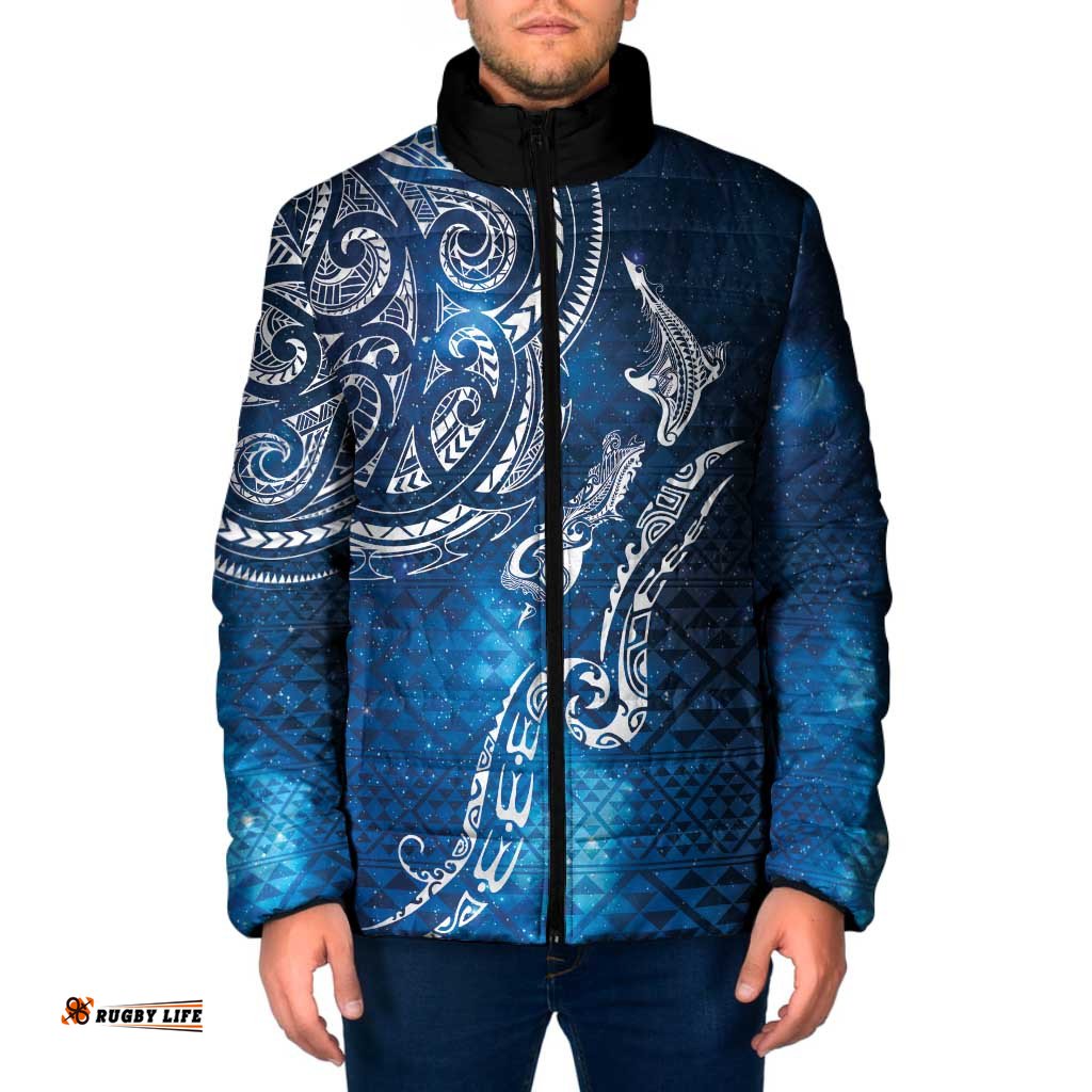 Matariki Galaxy Padded Jacket New Zealand Map Maori Pattern LT9