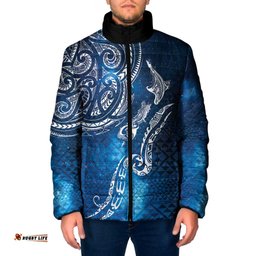 Matariki Galaxy Padded Jacket New Zealand Map Maori Pattern LT9