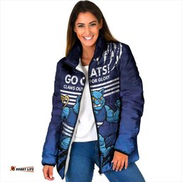 Personalised Geelong Pride Padded Jacket Claws Out for Glory LT9