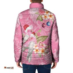 Joyful Pink Cockatoo Padded Jacket Australia Christmas Vibes LT9
