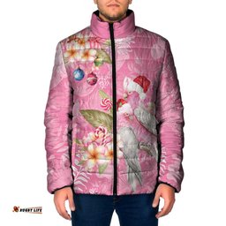 Joyful Pink Cockatoo Padded Jacket Australia Christmas Vibes LT9