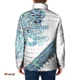 Kahui Whetu Paua shell Kowhaiwhai Taniko Personalised Padded Jacket Taniwha Maori Tribal Style LT9