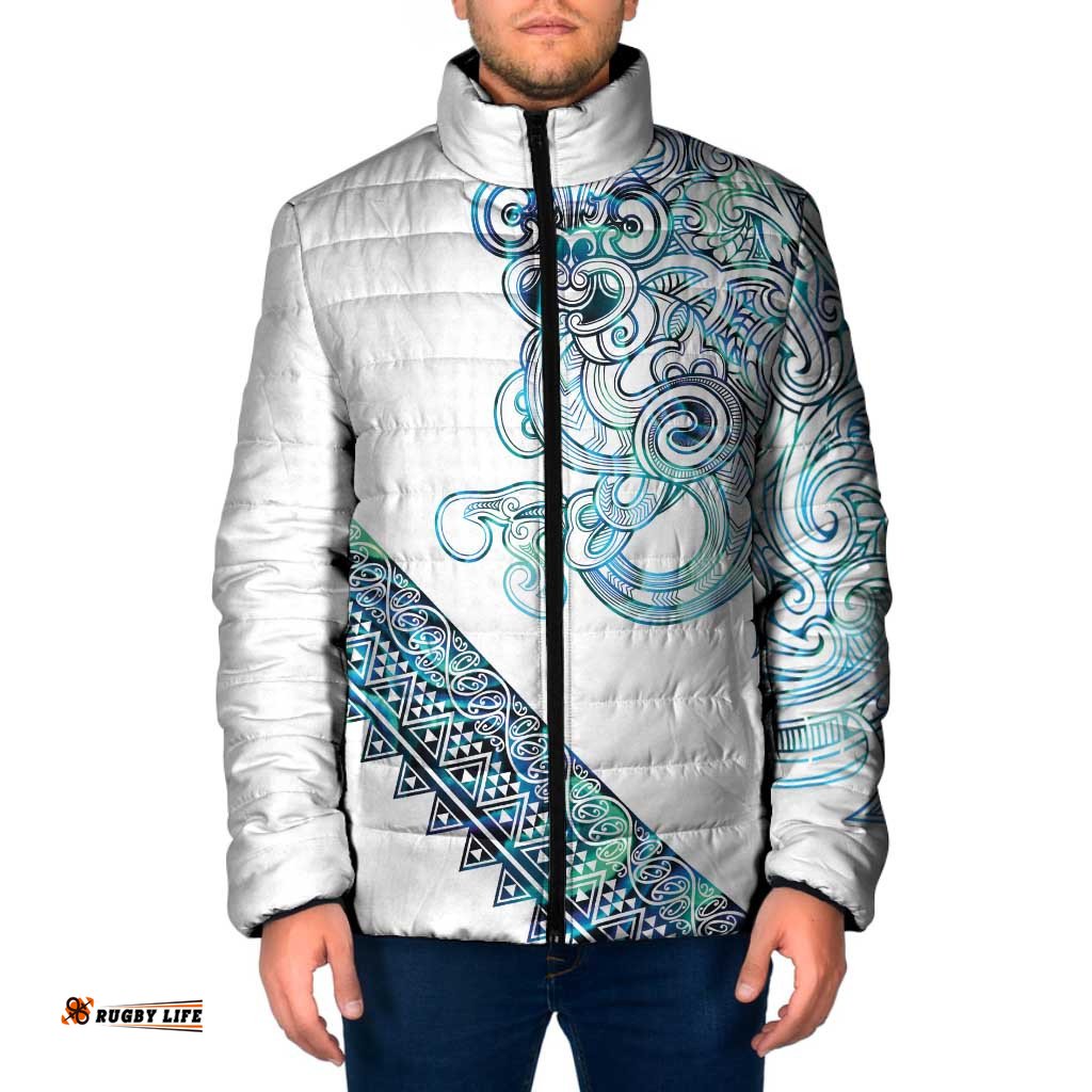 Kahui Whetu Paua shell Kowhaiwhai Taniko Personalised Padded Jacket Taniwha Maori Tribal Style LT9