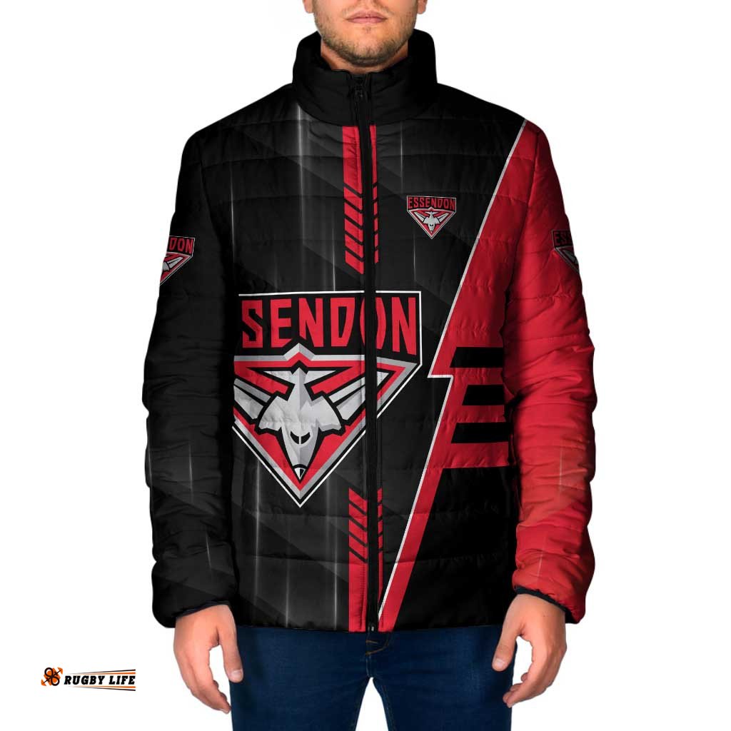 Personalized Essendon Bombers Padded Jacket Modern Geometric Sports Graphic Style TS04