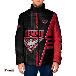 Personalized Essendon Bombers Padded Jacket Modern Geometric Sports Graphic Style TS04