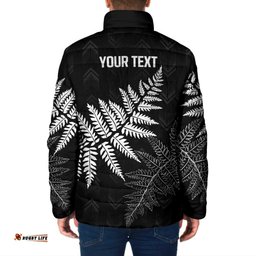 New Zealand Lawn Bowls Personalized Padded Jacket Wrap-Around Silver Fern LT7