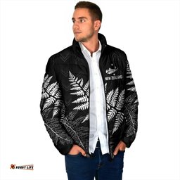 New Zealand Lawn Bowls Personalized Padded Jacket Wrap-Around Silver Fern LT7